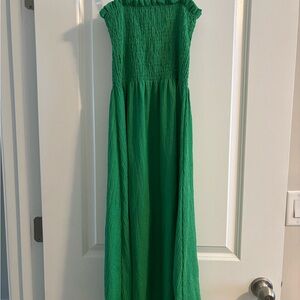 Green Smocked Midi Dress from H&M